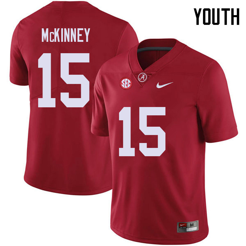 Youth #15 Xavier McKinney Alabama Crimson Tide College Football Jerseys Sale-Red